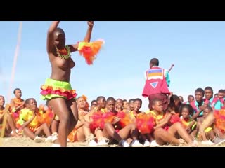 daddys little half naked african zulu black girls dancing